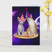 VERJAARDAGSKAT IN DE RUIMTE MET PIZZA CATS KAART (Gele Bloem)