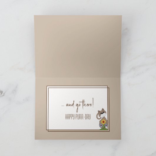 Verjaardagskat in Kartondoos Kaart (Binnen)