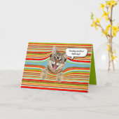 Verjaardagskat met bril kaart (Gele Bloem)