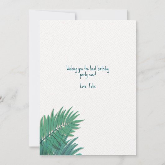 Verjaardagskat met feest pet en ballon kaart (Achterkant)