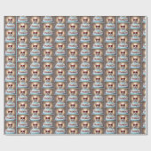 Verjaardagskat met taart en kaarsen cadeaupapier (Vlak)