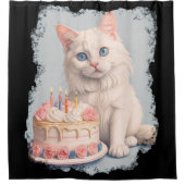 Verjaardagskat schattig douchegordijn (Voorkant)