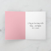 Verjaardagskatten op roze kaart (Binnen)
