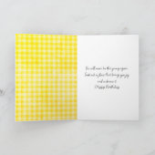 Verjaardagskikker op een gele zonnebloem kaart (Binnen)