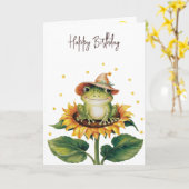 Verjaardagskikker op een zonnebloem kaart (Gele Bloem)