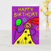 verjaardagskind kaart (Gele Bloem)