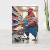 Verjaardagskip met eieren in een winkelwagen kaart (Voorkant)