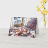 Verjaardagskoekjes op deken kaart (Gele Bloem)