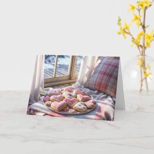 Verjaardagskoekjes op deken kaart (Gele Bloem)