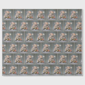 Verjaardagskonijn met baby's cadeaupapier (Vlak)