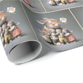 Verjaardagskonijn met baby's cadeaupapier (Rol Hoek)