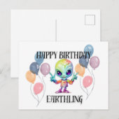 "Verjaardagskorting" buitenaardse ansichtkaart Briefkaart (Voorkant / Achterkant)