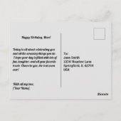 Verjaardagskrans voor mama waterverfboeket kaart (Achterkant)