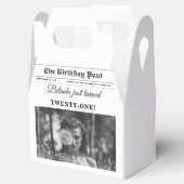 Verjaardagskrant Fun Zwart & Wit Foto Bedankdoosjes (Geopend)