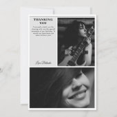 Verjaardagskrant Fun Zwart & Wit Foto Bedankkaart (Achterkant)