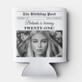 Verjaardagskrant Fun Zwart & Wit Foto Blikjeskoeler (Achterkant)