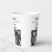 Verjaardagskrant Fun Zwart & Wit Foto Papieren Bekers (Links)