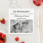 Verjaardagskrant Fun Zwart & Wit Foto Servet (Insitu)