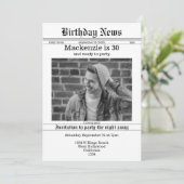 Verjaardagskrant gepersonaliseerd kaart (Staand voorkant)