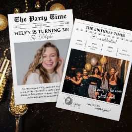 Verjaardagskrant Hoesje Retro Foto Kaart