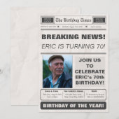 Verjaardagskrant met fotobrekend nieuws extra kaart (Voorkant / Achterkant)