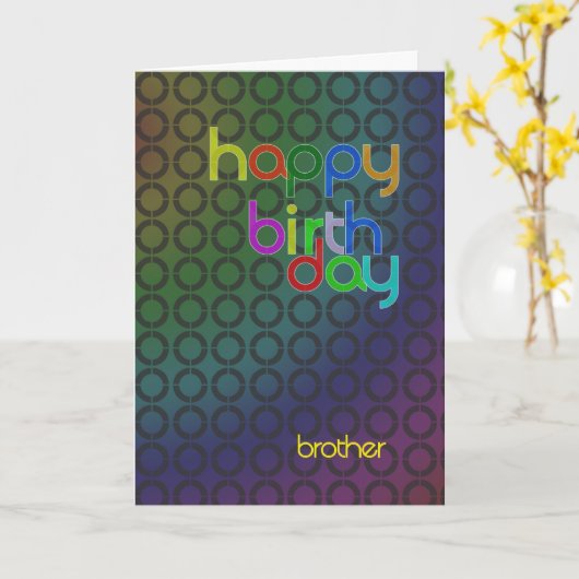 Verjaardagskring voor broer kaart (Gele Bloem)