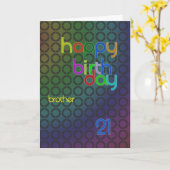 Verjaardagskringen voor broer van 21 jaar kaart (Gele Bloem)