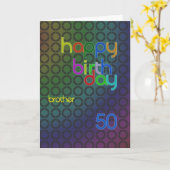 Verjaardagskringen voor broer van 50 jaar kaart (Gele Bloem)