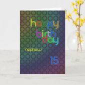 Verjaardagskringen voor neefje van 15 jaar kaart (Gele Bloem)