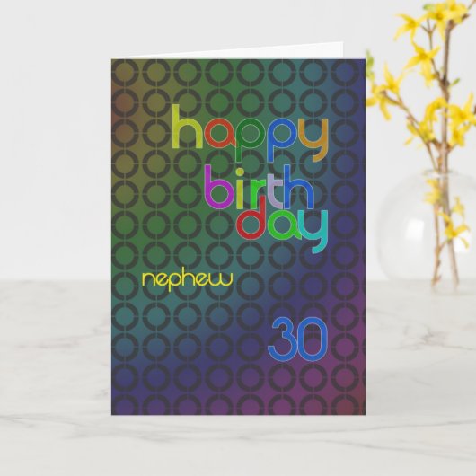 Verjaardagskringen voor neefje van 30 jaar kaart (Gele Bloem)