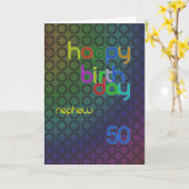 Verjaardagskringen voor neefje van 50 jaar kaart (Gele Bloem)