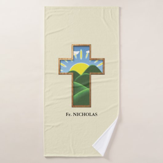 Verjaardagskruis gepersonaliseerd badhanddoek (Badhanddoek)