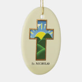 Verjaardagskruis gepersonaliseerd keramisch ornament (Rechts)