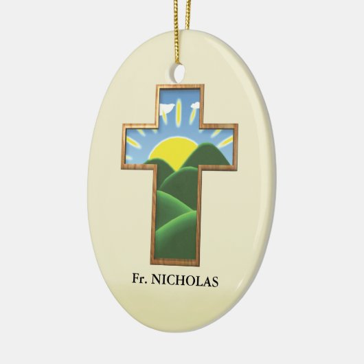 Verjaardagskruis gepersonaliseerd keramisch ornament (Links)