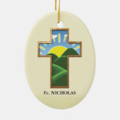 Verjaardagskruis gepersonaliseerd keramisch ornament (Achterkant)