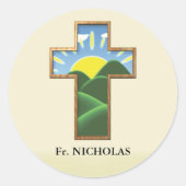 Verjaardagskruis gepersonaliseerd ronde sticker (Voorkant)