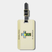 Verjaardagskruispriester gepersonaliseerd bagagelabel (Voorkant verticaal)
