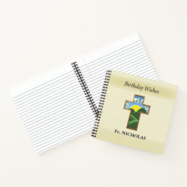 Verjaardagskruispriester gepersonaliseerd notitieboek