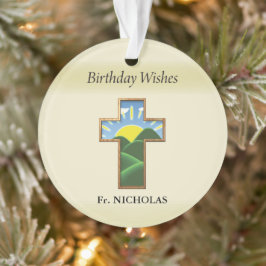 Verjaardagskruispriester gepersonaliseerd ornament
