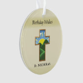Verjaardagskruispriester gepersonaliseerd ornament (voorkant)