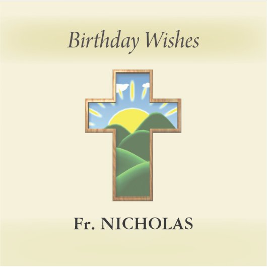 Verjaardagskruispriester gepersonaliseerd sticker (Voorkant)