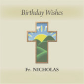 Verjaardagskruispriester gepersonaliseerd sticker (Voorkant)