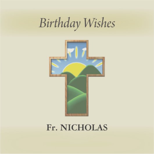 Verjaardagskruispriester gepersonaliseerd sticker (Voorkant)