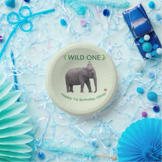 Verjaardagskunstwerk van een wilde olifant papieren kommen (Feest)