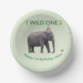 Verjaardagskunstwerk van een wilde olifant papieren kommen (Voorkant)