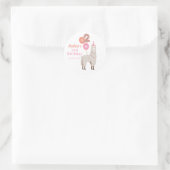 Verjaardagslama Ronde Sticker (Tas)