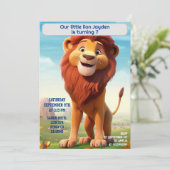 Verjaardagsleeuw Gepersonaliseerde naam Leeftijd K Kaart (Staand voorkant)