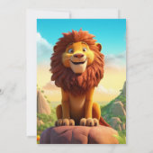 Verjaardagsleeuw Gepersonaliseerde naam Leeftijd K Kaart (Achterkant)