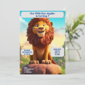 Verjaardagsleeuw Gepersonaliseerde naam Leeftijd K Kaart (Staand voorkant)