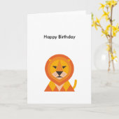 Verjaardagsleeuw Kaart (Gele Bloem)